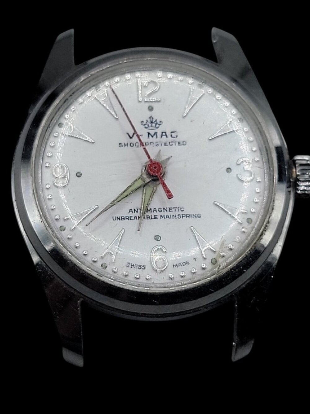 Vintage VMac Mens Watch Very Rare Runs Well Edward A Waldman Movement 1 Jewel